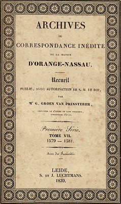Archives ou correspondance inédite de la maison d'Orange-Nassau (première série). Tome VII 1579-1581