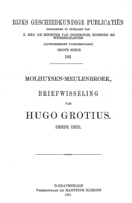 Briefwisseling van Hugo Grotius. Deel 3