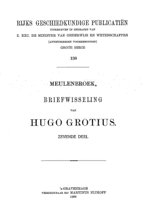 Briefwisseling van Hugo Grotius. Deel 7
