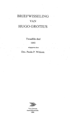 Briefwisseling van Hugo Grotius. Deel 12