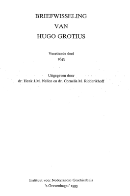 Briefwisseling van Hugo Grotius. Deel 14