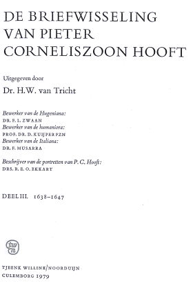 De briefwisseling van P.C. Hooft. Deel 3