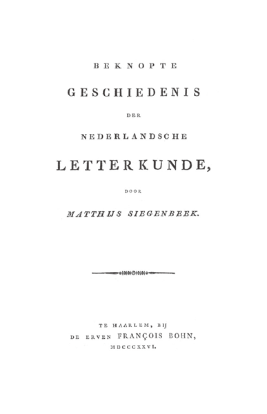 Beknopte geschiedenis der Nederlandsche letterkunde
